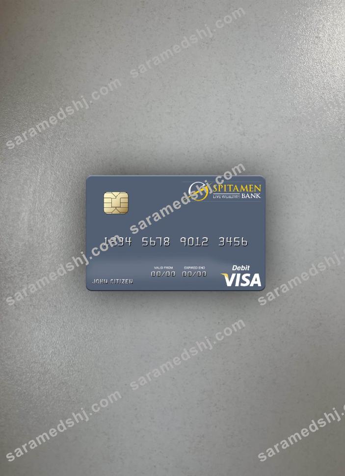 Tajikistan Spitamen Bank visa debit card photolook front